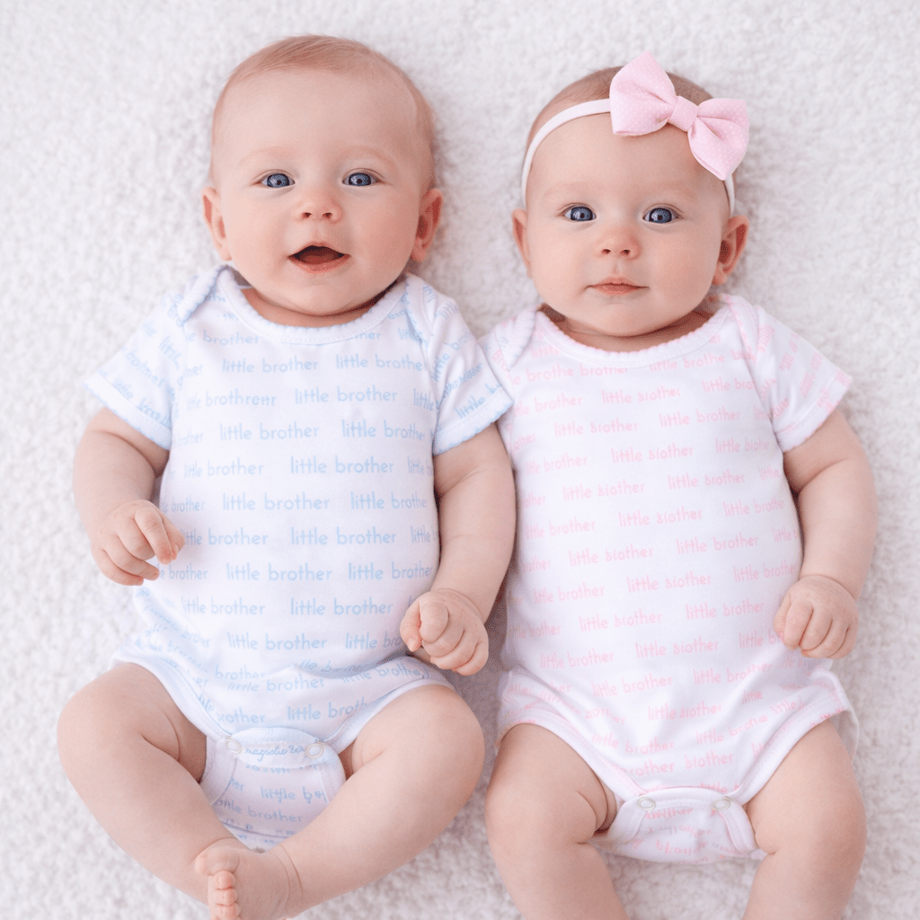 Little Brother/Little Sister Twin Bodysuit Set - Magnolia BabyBaby Gift Set