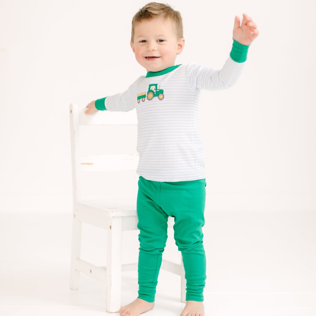 Little Farmer Applique Long Pajamas - Magnolia BabyLong Pajamas