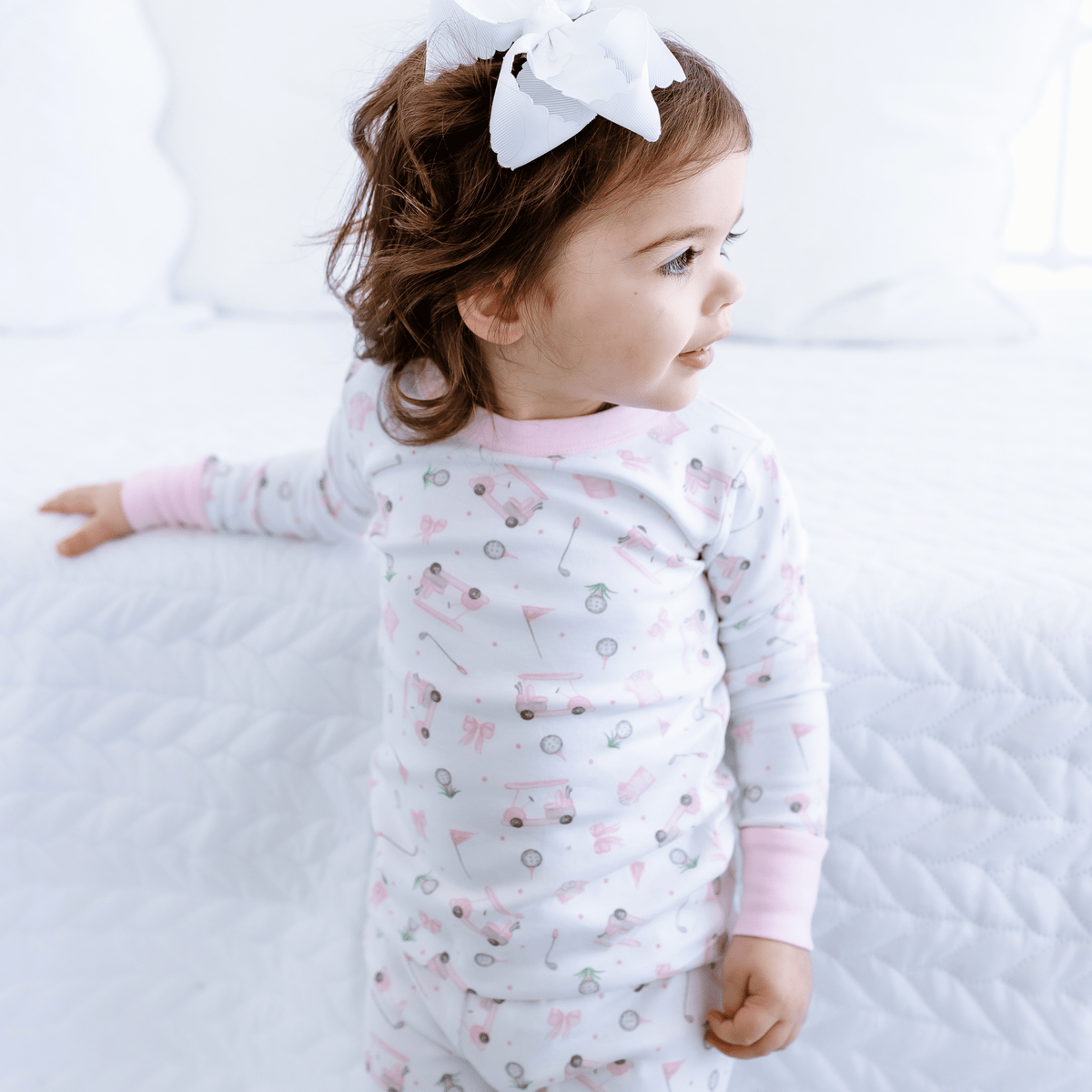 Little Golfer Long Pajamas - Pink - Magnolia BabyLong Pajamas