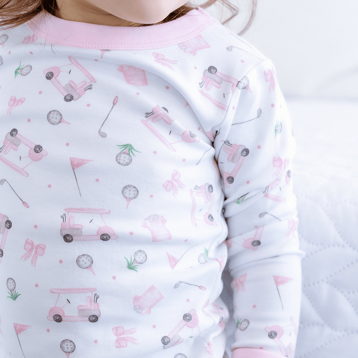 Little Golfer Long Pajamas - Pink - Magnolia BabyLong Pajamas
