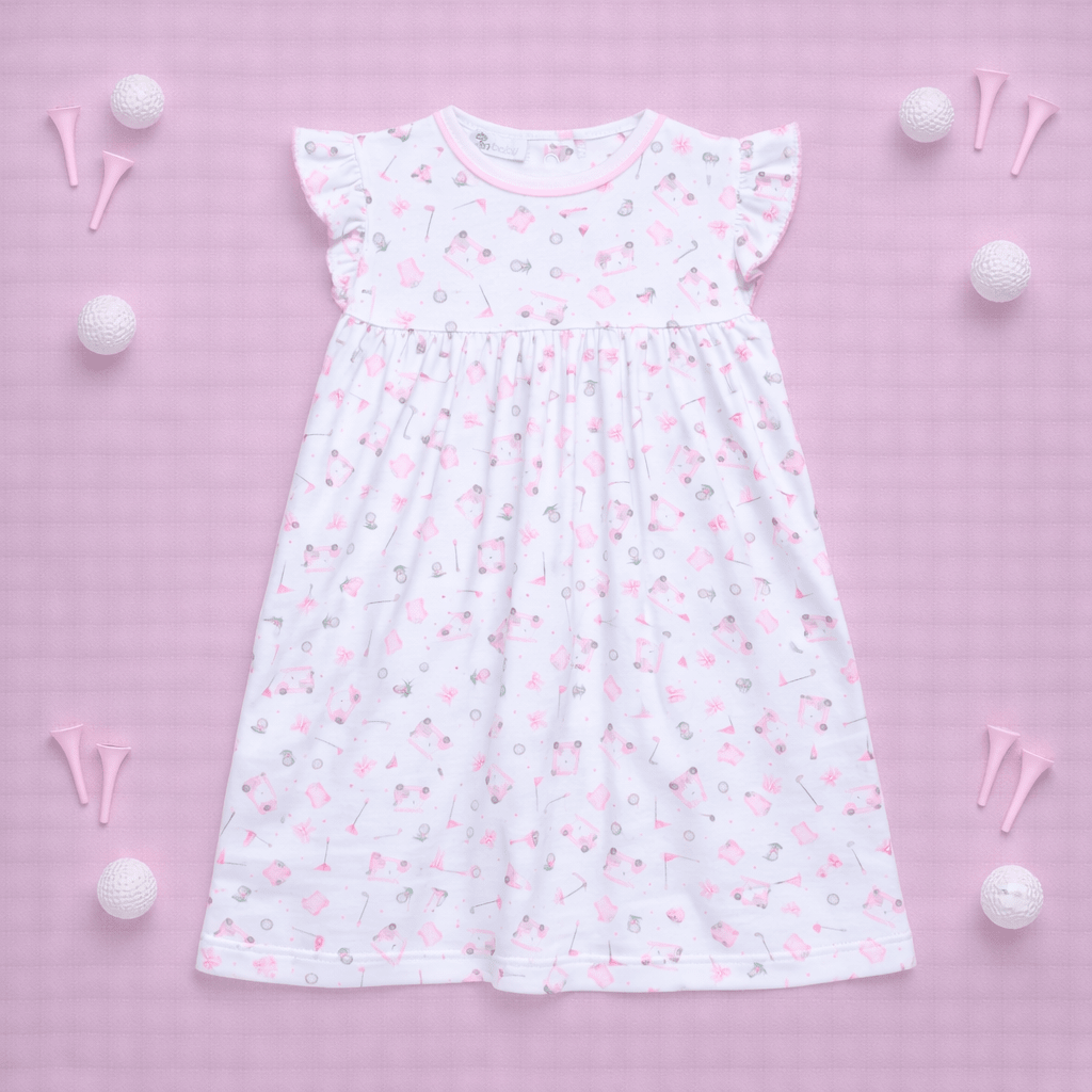 Little Golfer Print Dress - Pink - Magnolia BabyDress