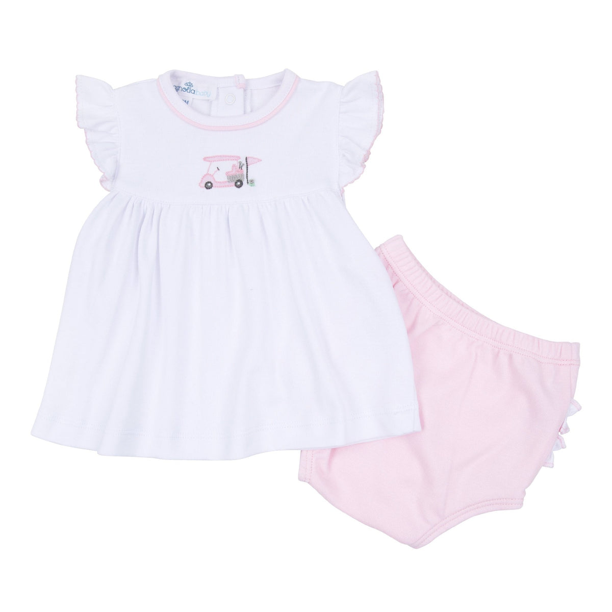 Little Golfer Ruffle Diaper Cover Set - Pink - Magnolia BabyDiaper Cover