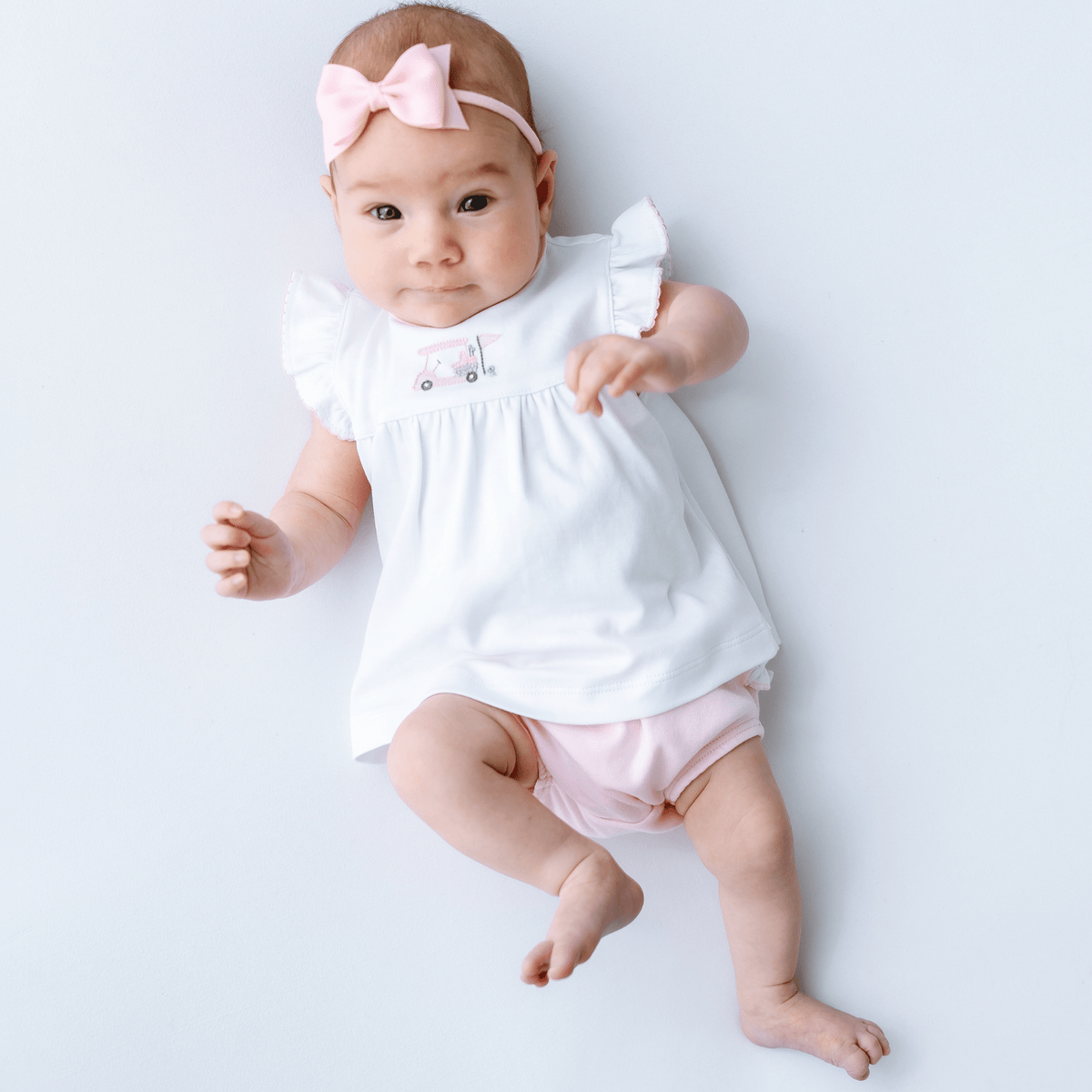 Little Golfer Ruffle Diaper Cover Set - Pink - Magnolia BabyDiaper Cover