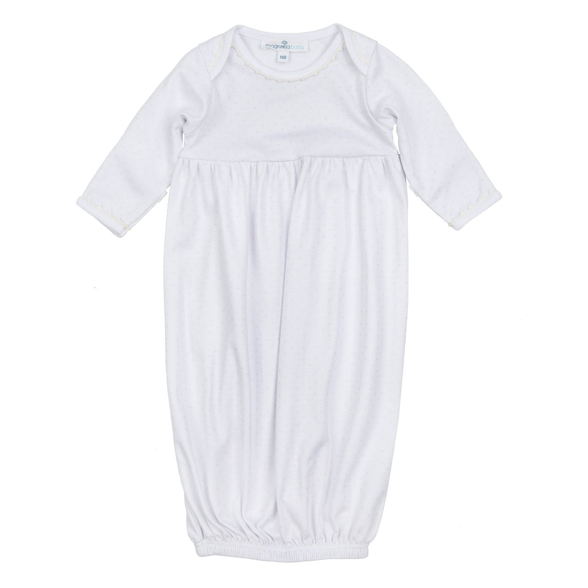 Little Love Gathered Gown - White - Magnolia BabyGown