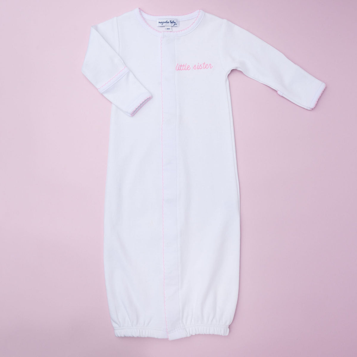 Little Sister Embroidered Converter - Magnolia Baby Converter Gown