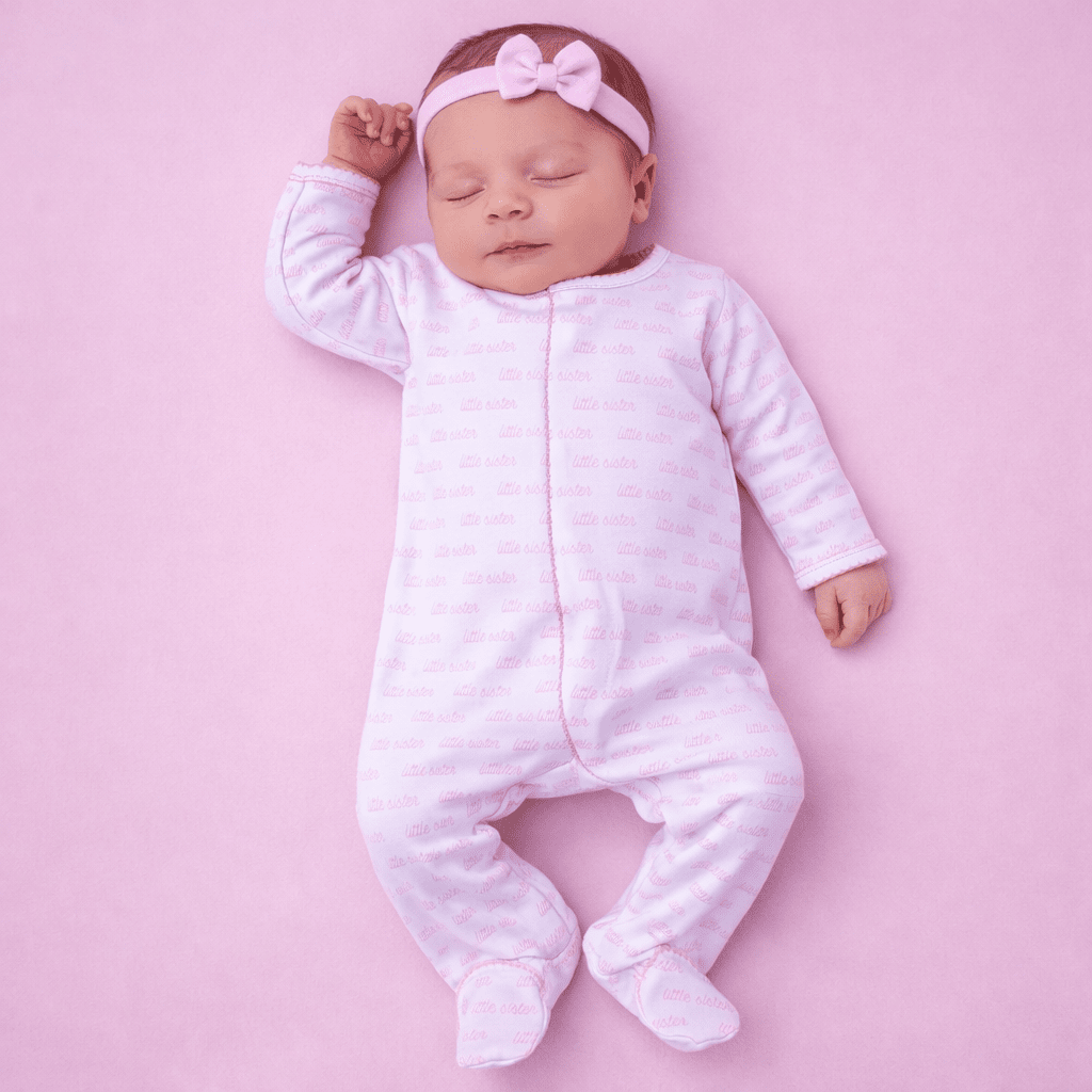 Little Sister Print Footie - Magnolia BabyFootie