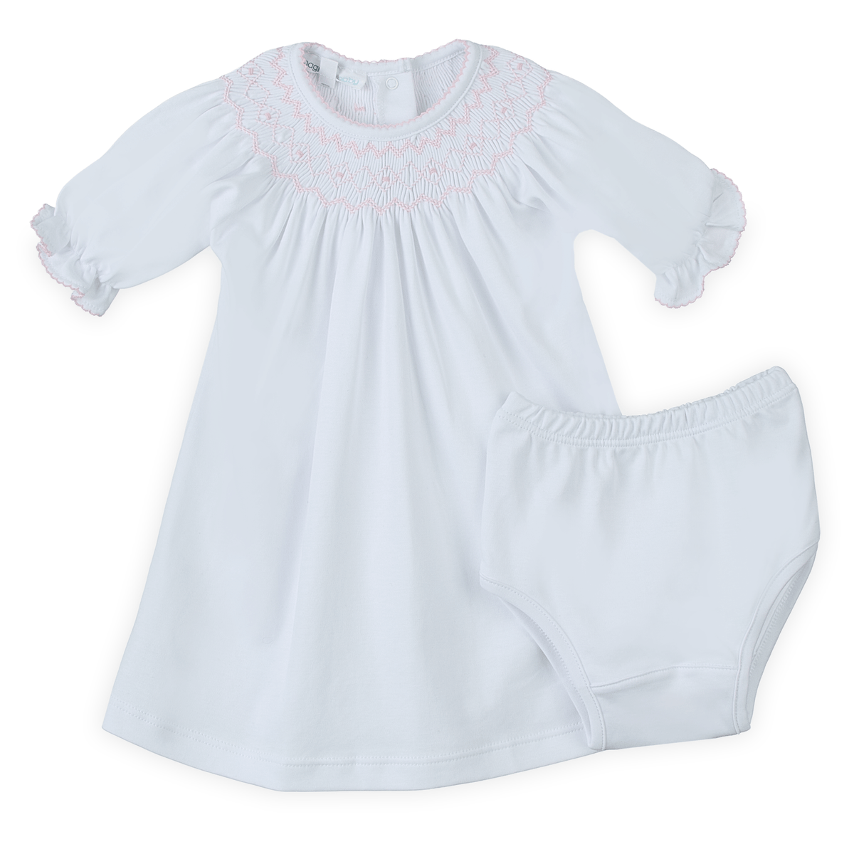 Lizzie's Classics Bishop Short Sleeve Dress - Pink - Magnolia BabyDress