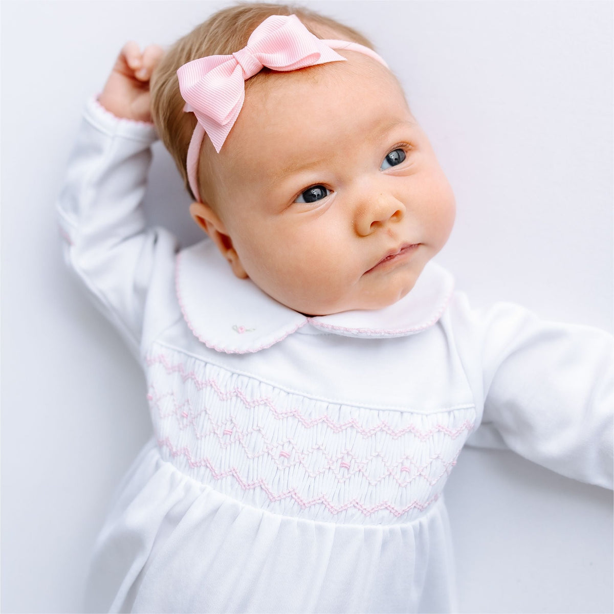 Lizzie's Classics Smocked Footie - Pink - Magnolia BabyFootie