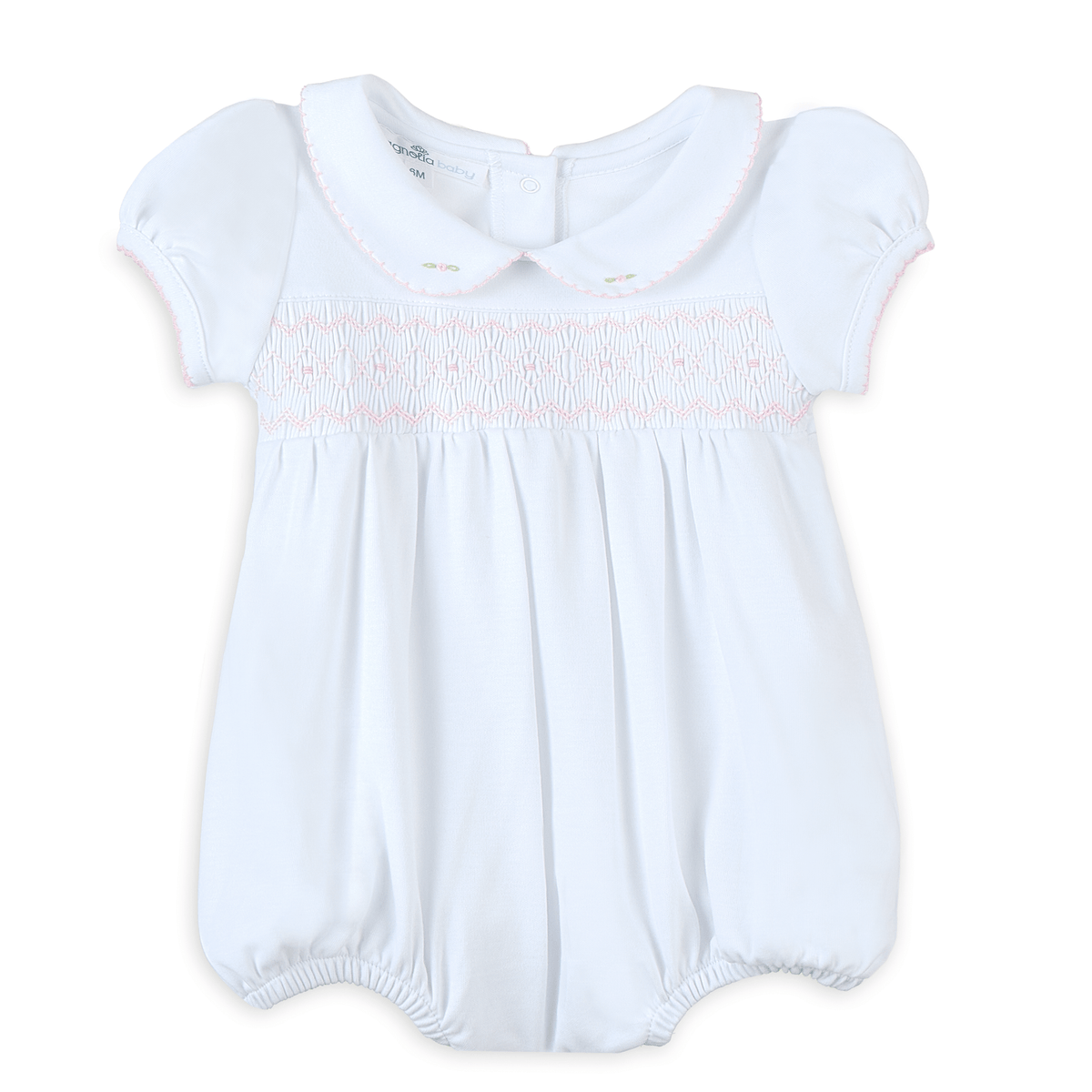 Lizzie's Classics Smocked Short Sleeve Bubble - Pink - Magnolia BabyBubble
