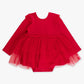 Long Sleeve Twirl Romper - Red - Magnolia BabyDress