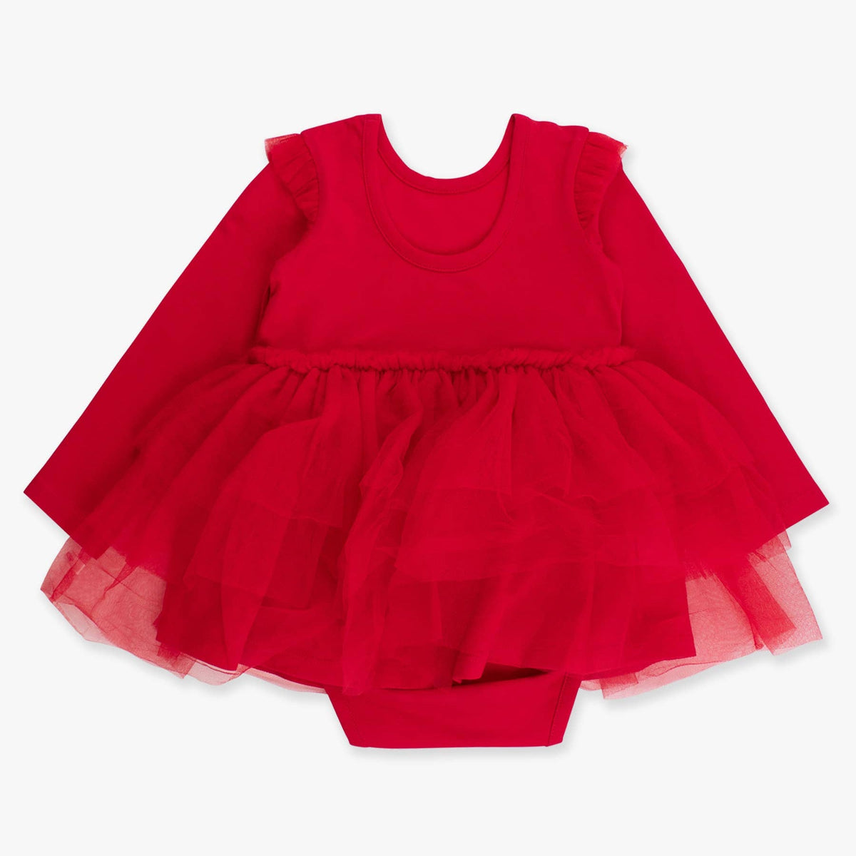 Long Sleeve Twirl Romper - Red - Magnolia BabyDress