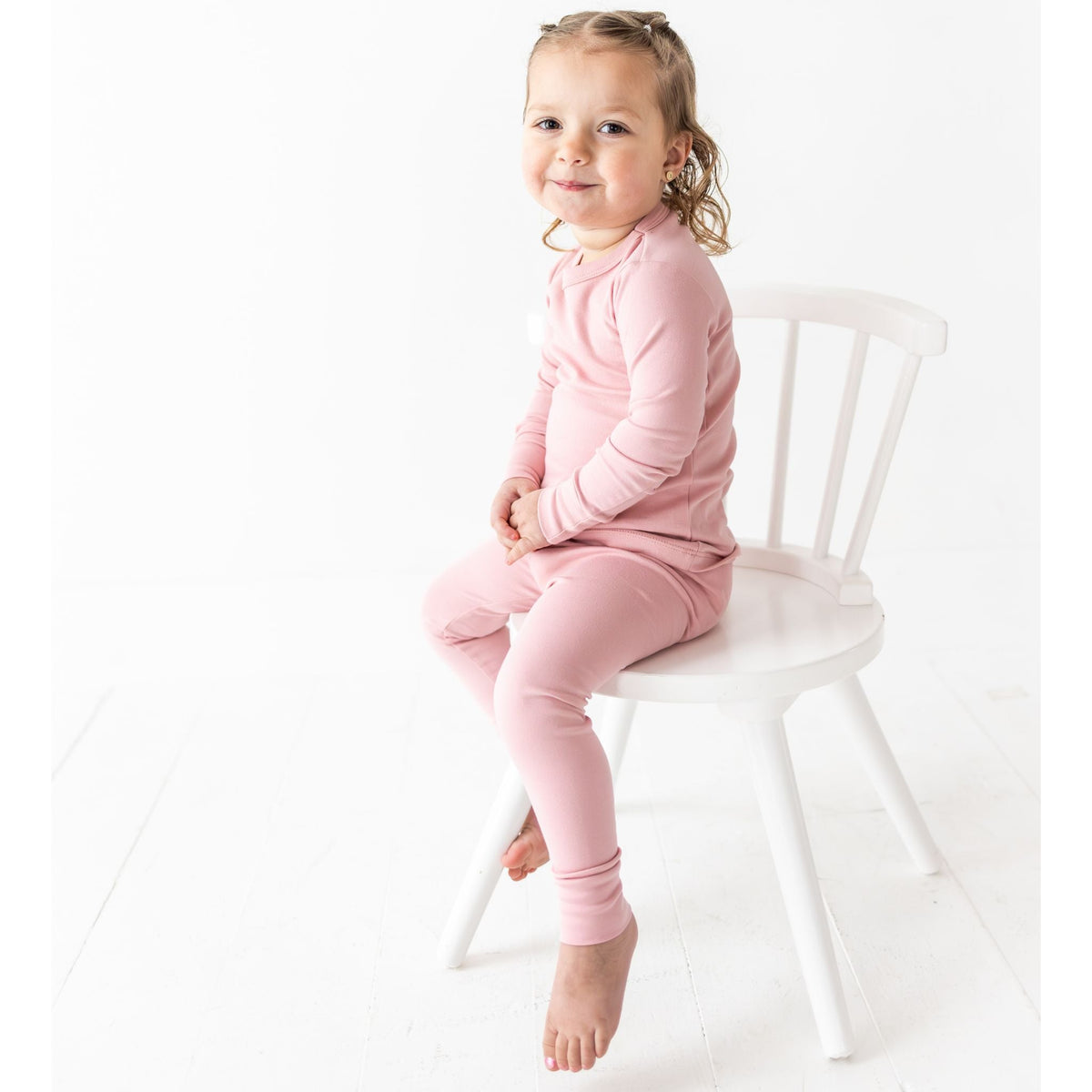 Luna & Arlo Basics Long Pajamas - Dusty Rose - Magnolia BabyLong Pajamas