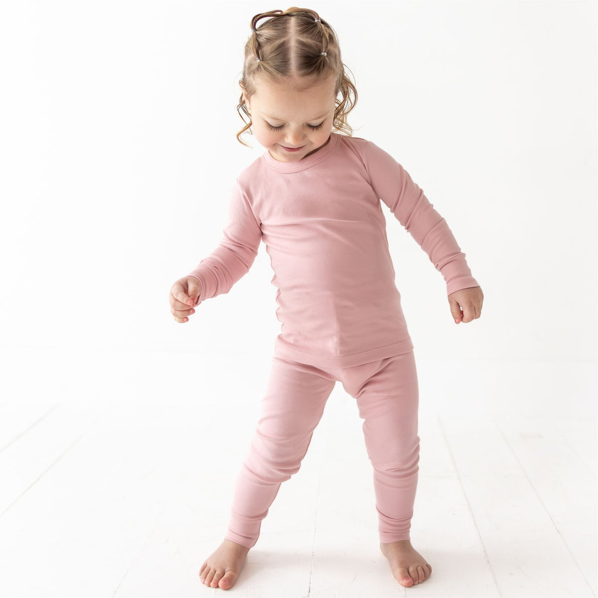 Luna & Arlo Basics Long Pajamas - Dusty Rose - Magnolia BabyLong Pajamas