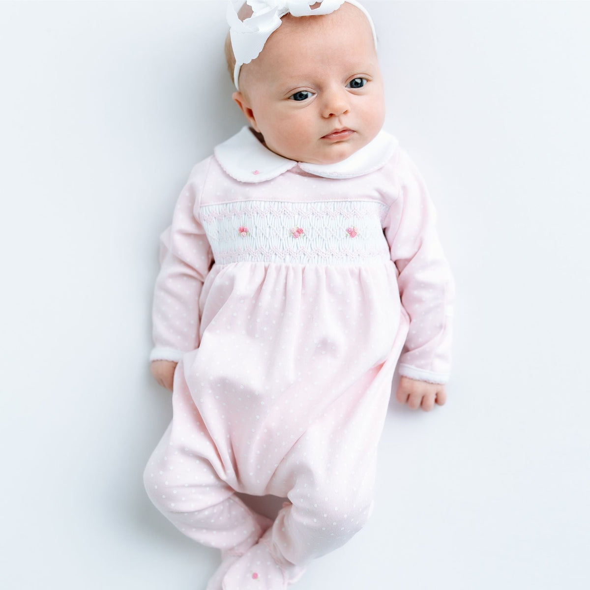 Mia's Classics Smocked Footie - Pink - Magnolia BabyFootie