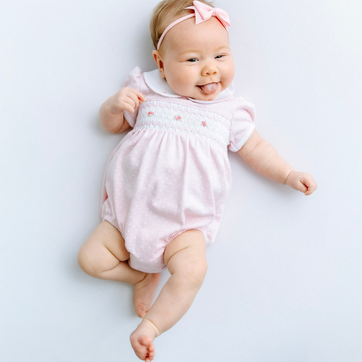 Mia's Classics Smocked Short Sleeve Bubble - Pink - Magnolia BabyBubble