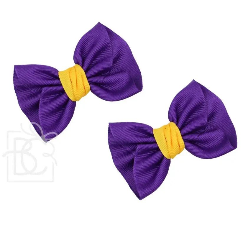 Mini Anne Bows (Set of 2) - Purple/Yellow - Magnolia BabyHair Clip