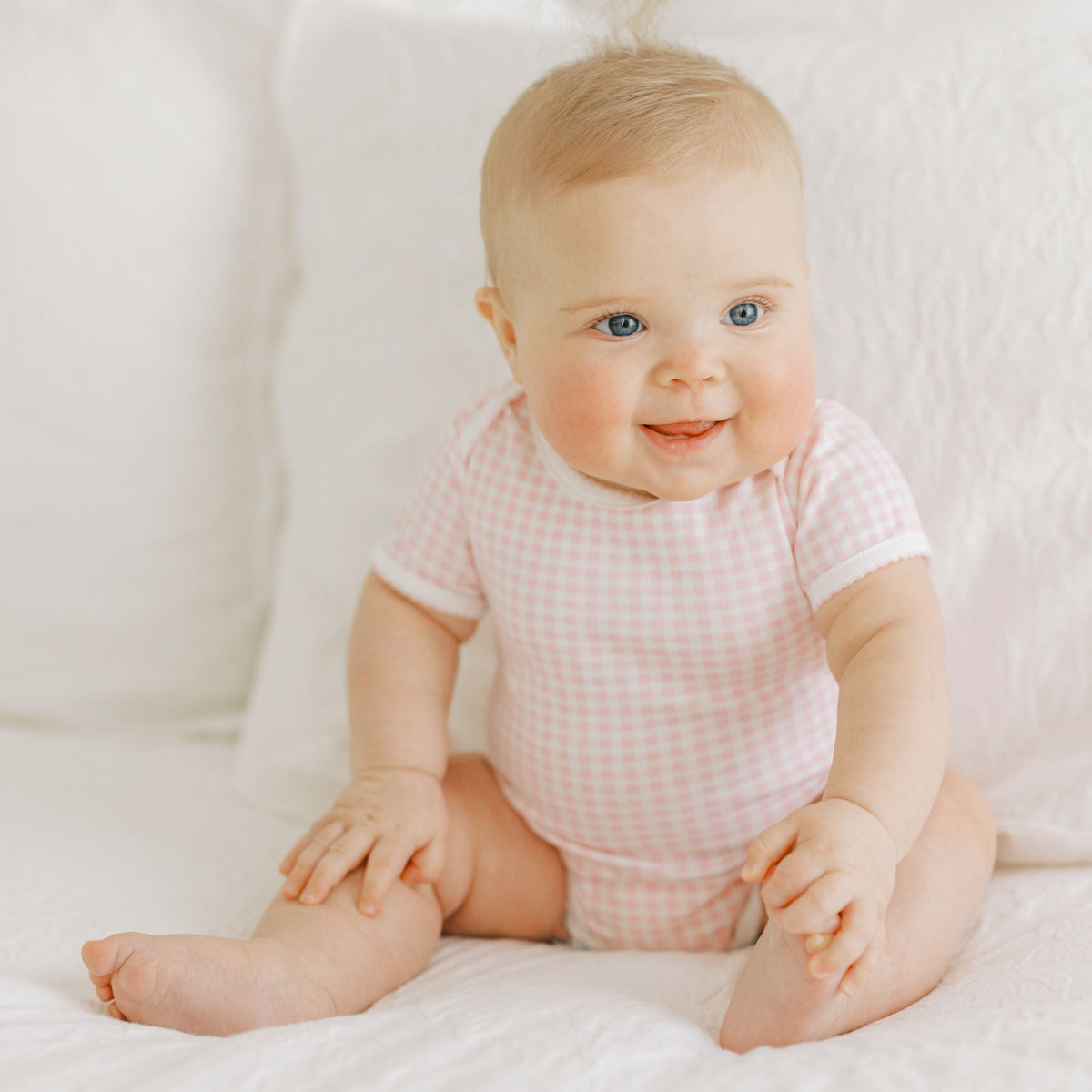 Mini Checks Lap Bodysuit - Pink - Magnolia BabyBodysuit