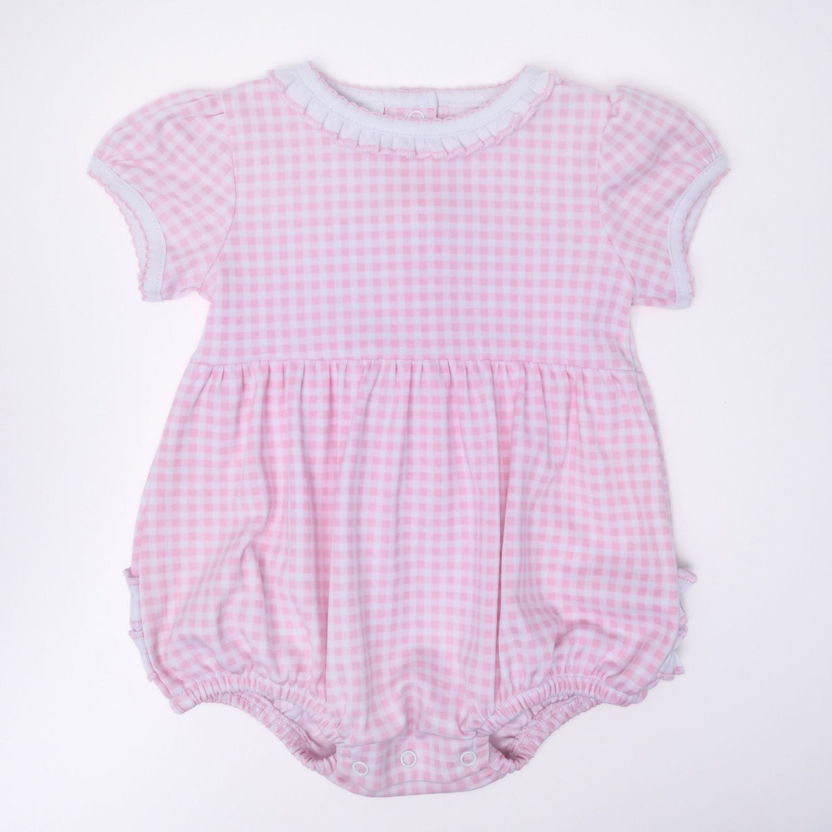Mini Checks Short Sleeve Bubble - Pink - Magnolia BabyBubble