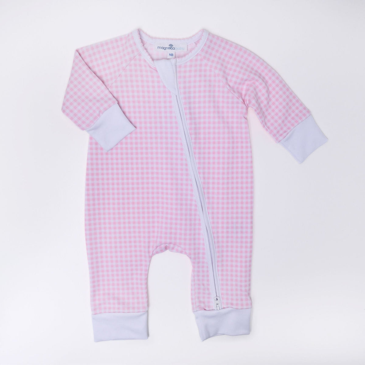 Mini Checks Zip Playsuit - Pink - Magnolia BabyPlaysuit