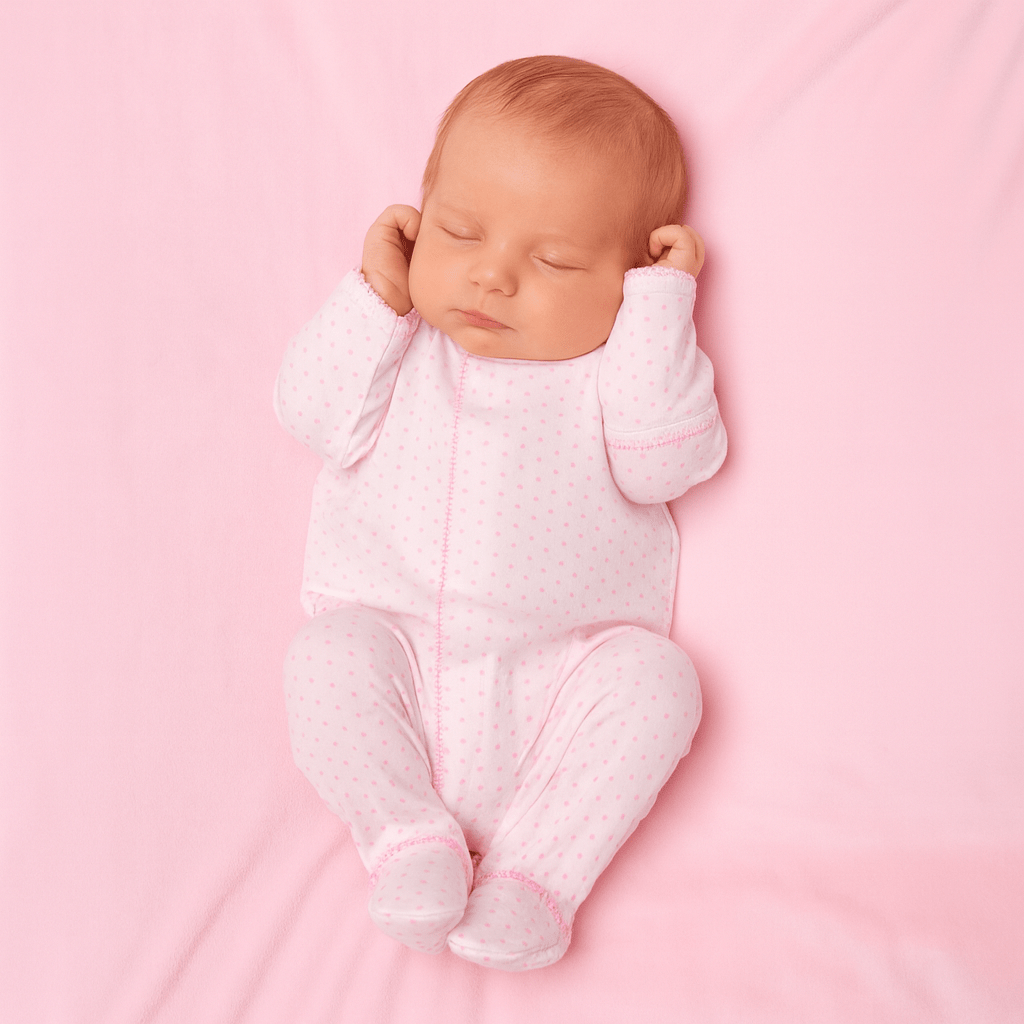Mini Dots Footie - Pink - Magnolia BabyFootie