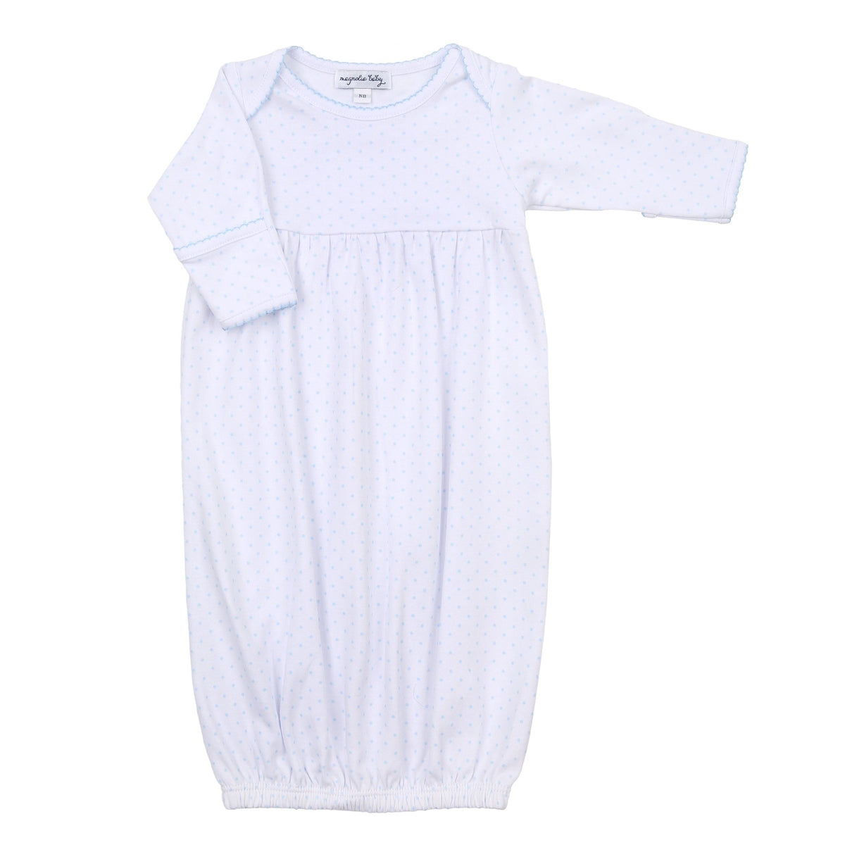 Mini Dots Gathered Gown - Blue - Magnolia BabyGown