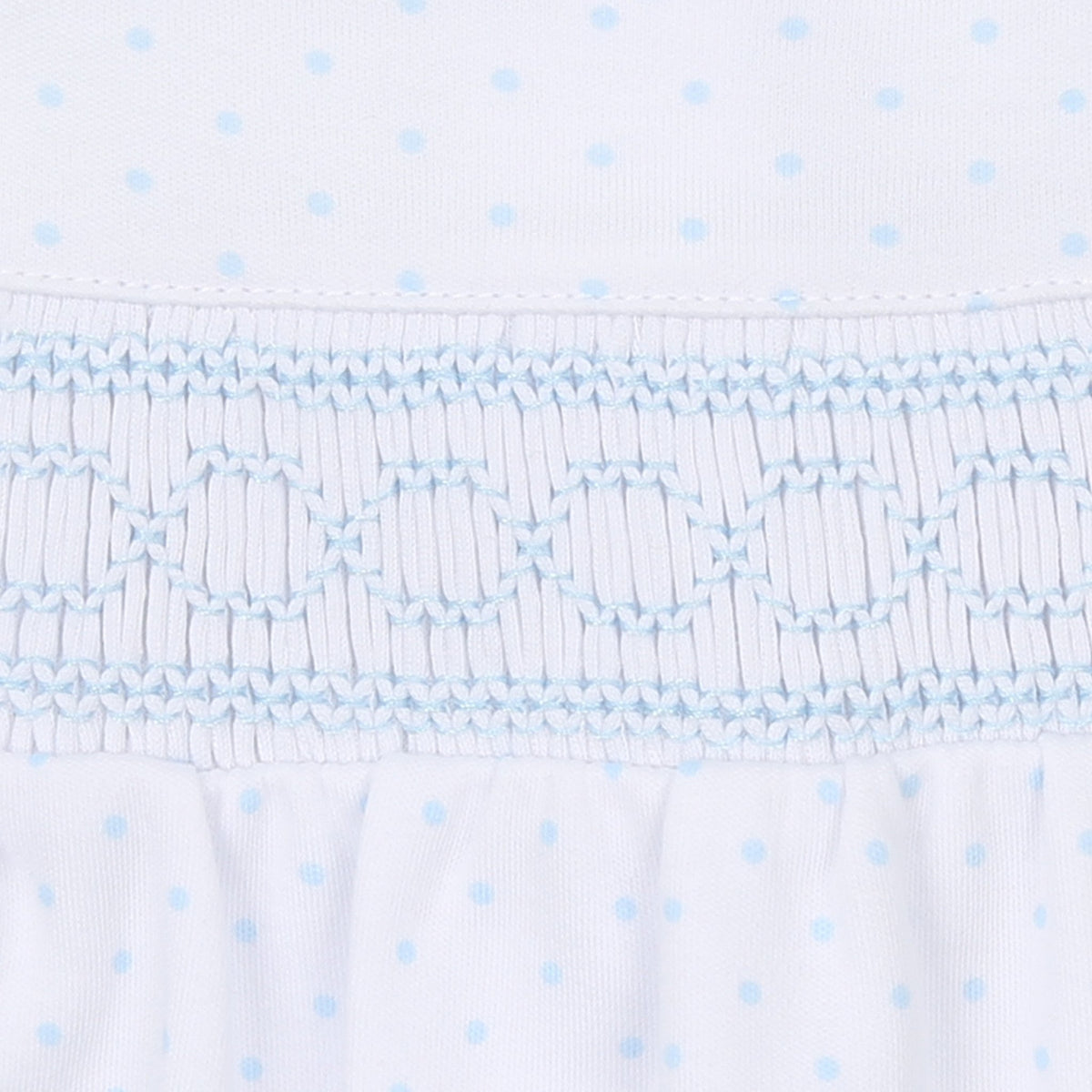 Mini Dots Smocked Footie - Blue - Magnolia BabyFootie