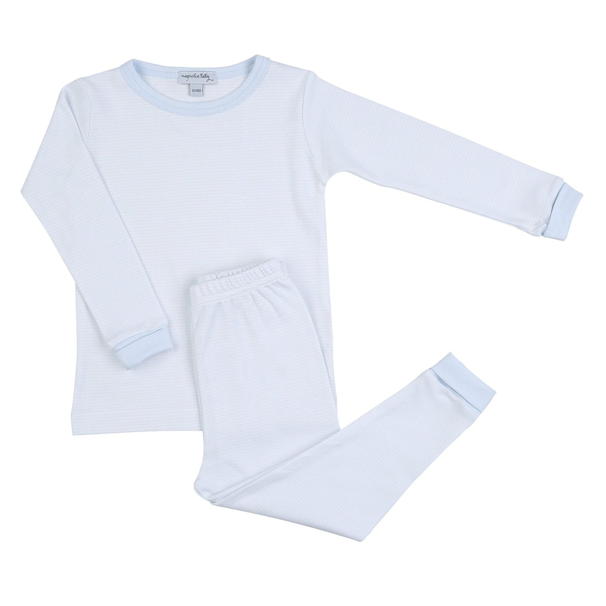 Mini Stripes Blue Long Pajamas - Magnolia BabyLong Pajamas
