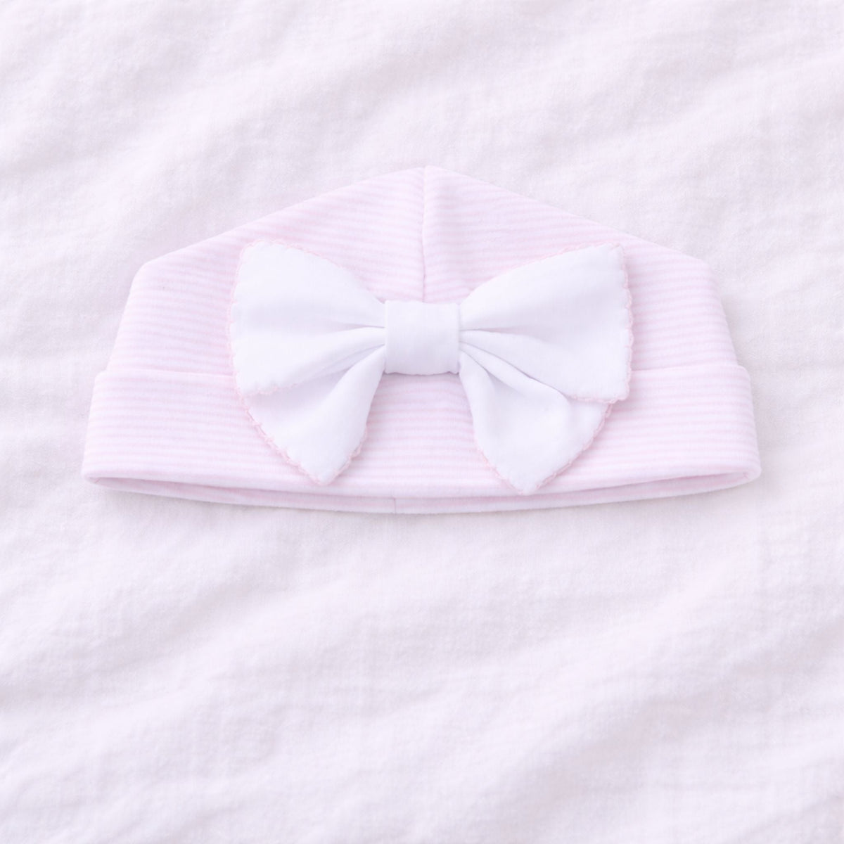 Mini Stripes Bow Hat - Pink - Magnolia BabyHat