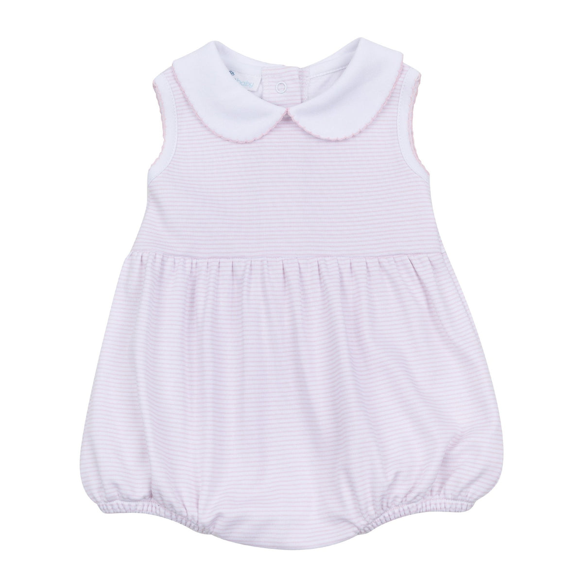 Mini Stripes Collared Sleeveless Bubble - Pink - Magnolia BabyBubble