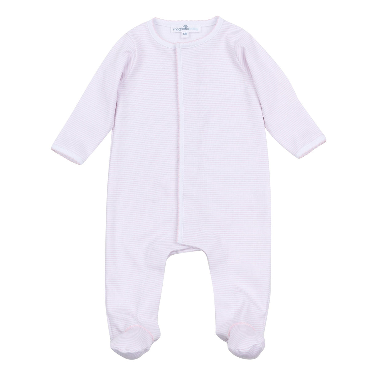 Mini Stripes Footie - Pink - Magnolia BabyFootie