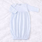 Mini Stripes Gathered Gown - Light Blue - Magnolia BabyGown