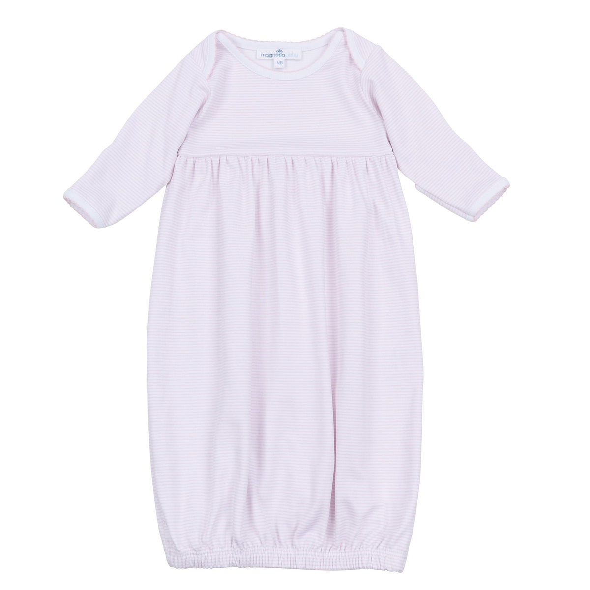 Mini Stripes Gathered Gown - Pink - Magnolia BabyGown