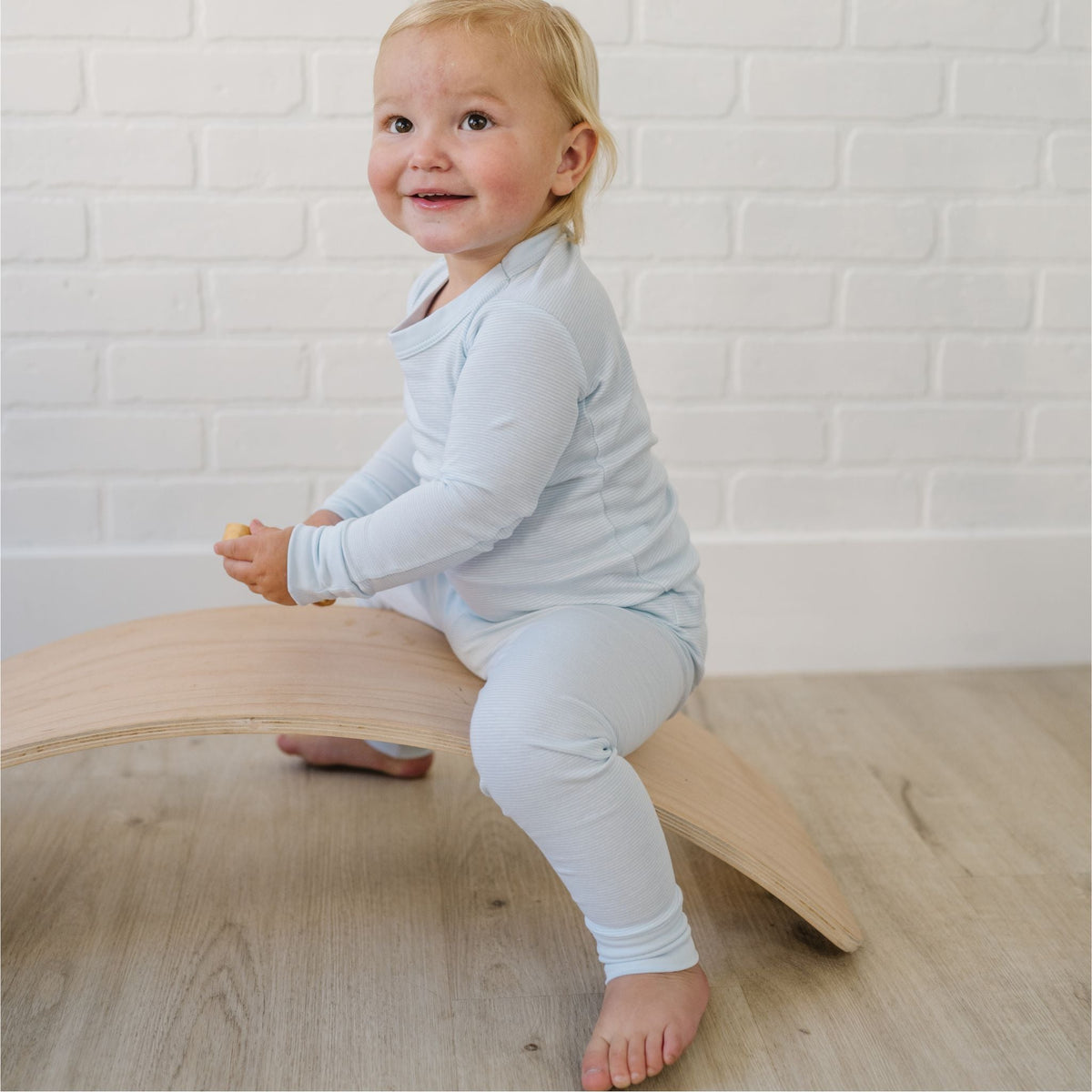 Mini Stripes Long Pajamas - Blue - Magnolia BabyLong Pajamas