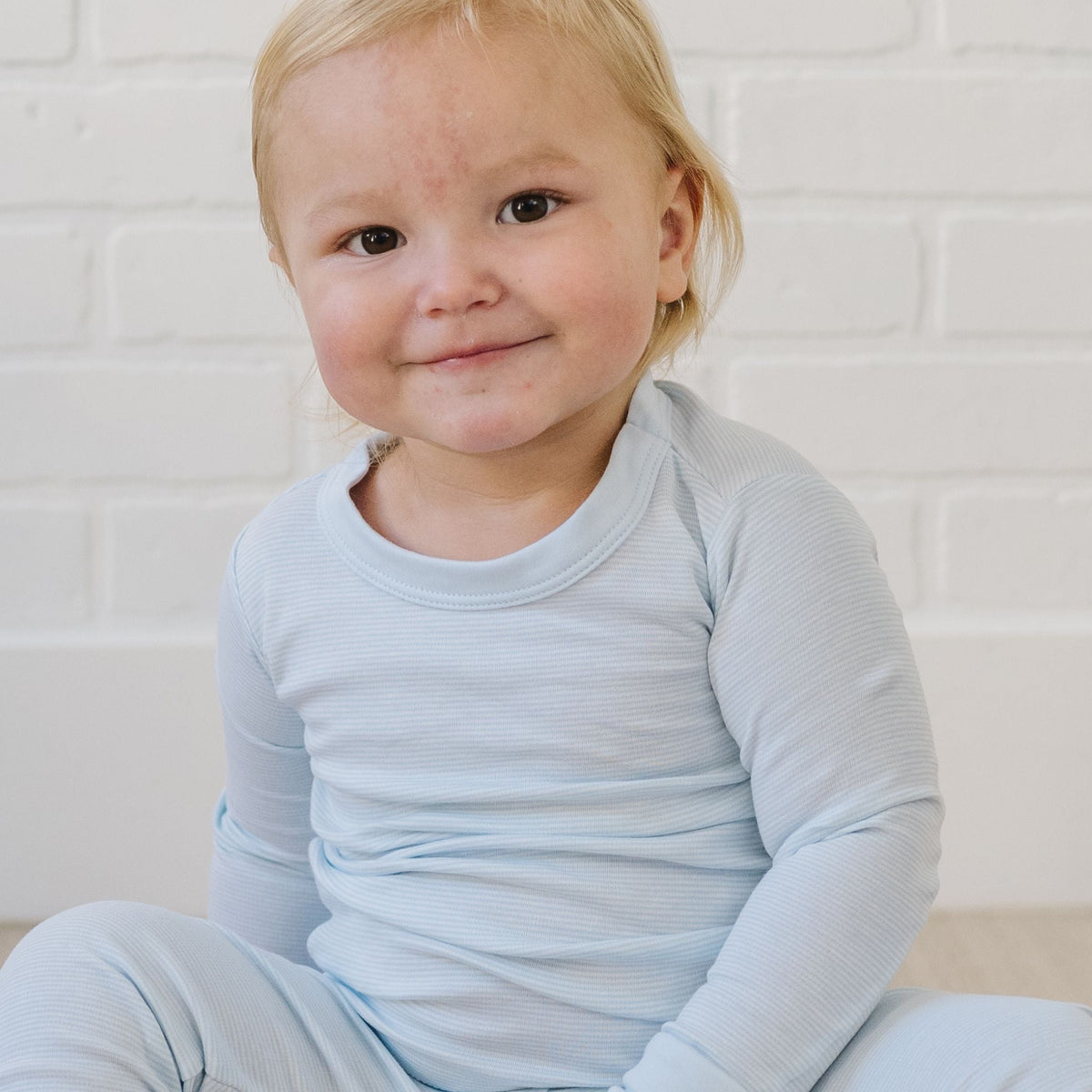 Mini Stripes Long Pajamas - Blue - Magnolia BabyLong Pajamas