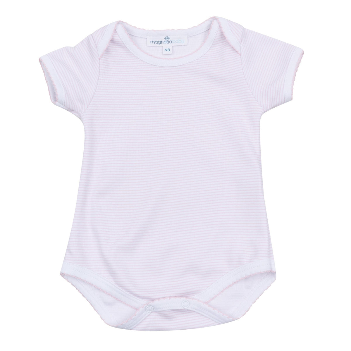 Mini Stripes Short Sleeve Bodysuit - Pink - Magnolia BabyBodysuit