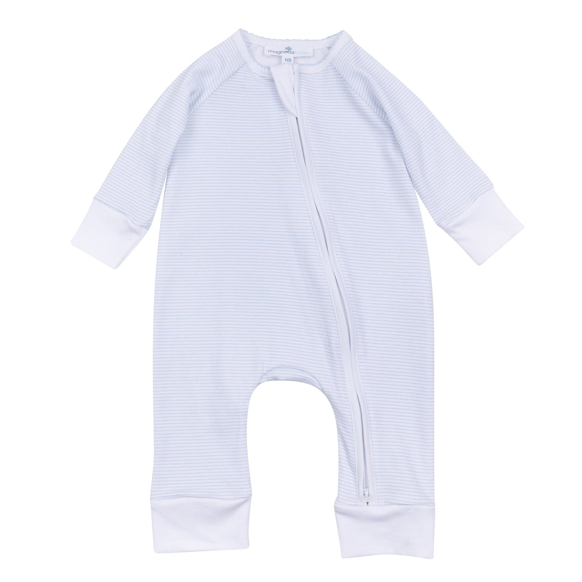 Mini Stripes Zip Playsuit - Light Blue - Magnolia BabyPlaysuit