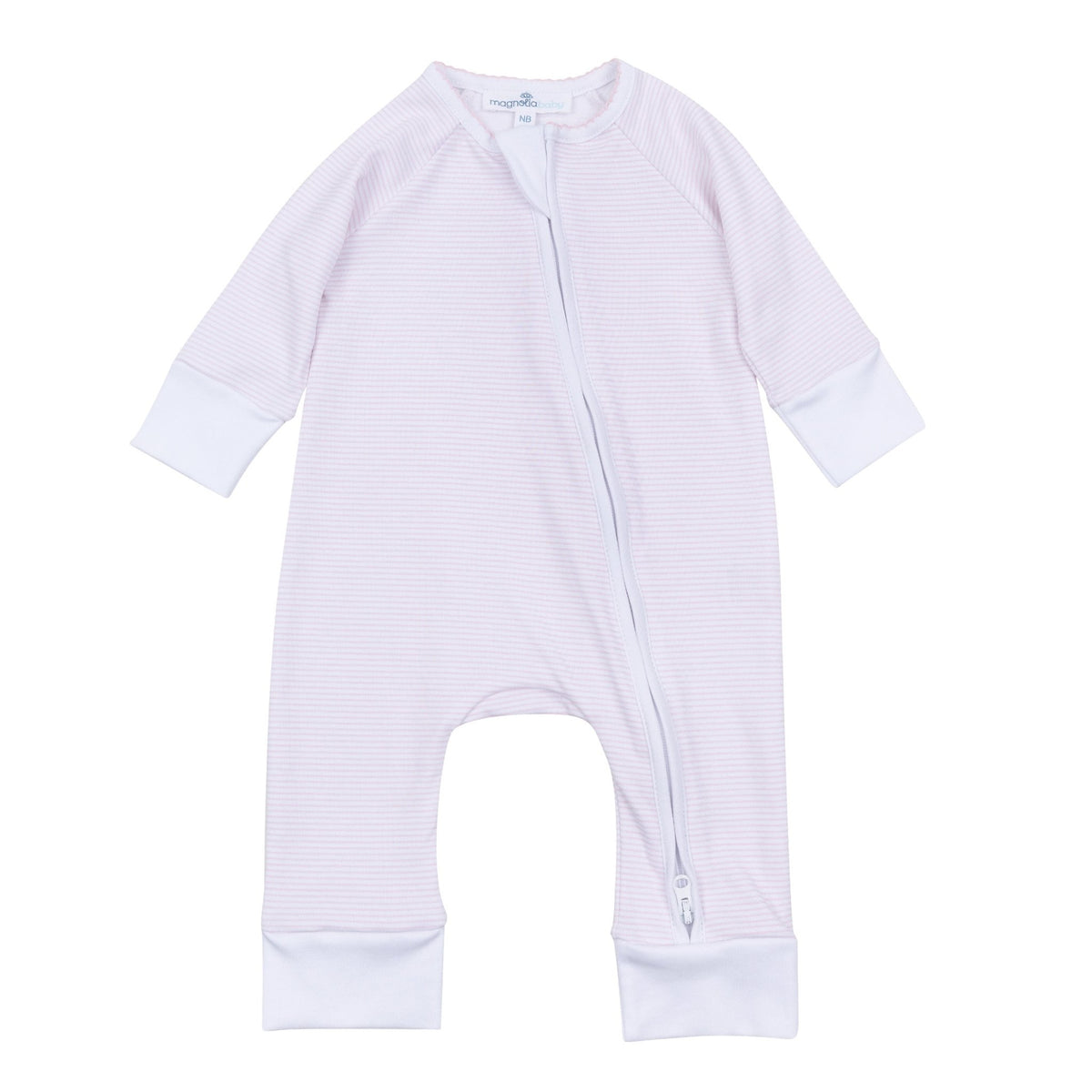 Mini Stripes Zip Playsuit - Pink - Magnolia BabyPlaysuit