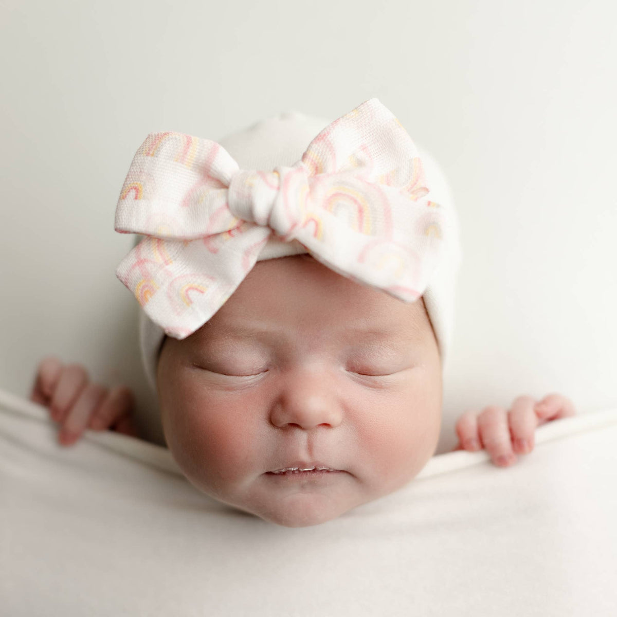 Muslin Bow Hat - Pink Rainbow - Magnolia BabyHat