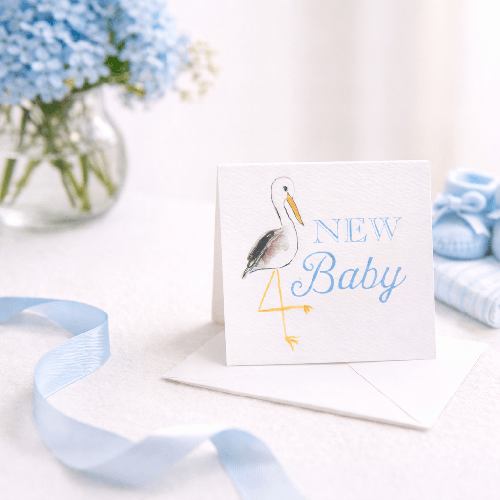 New Baby Gift Enclosure Card - Blue - Magnolia BabyStationery