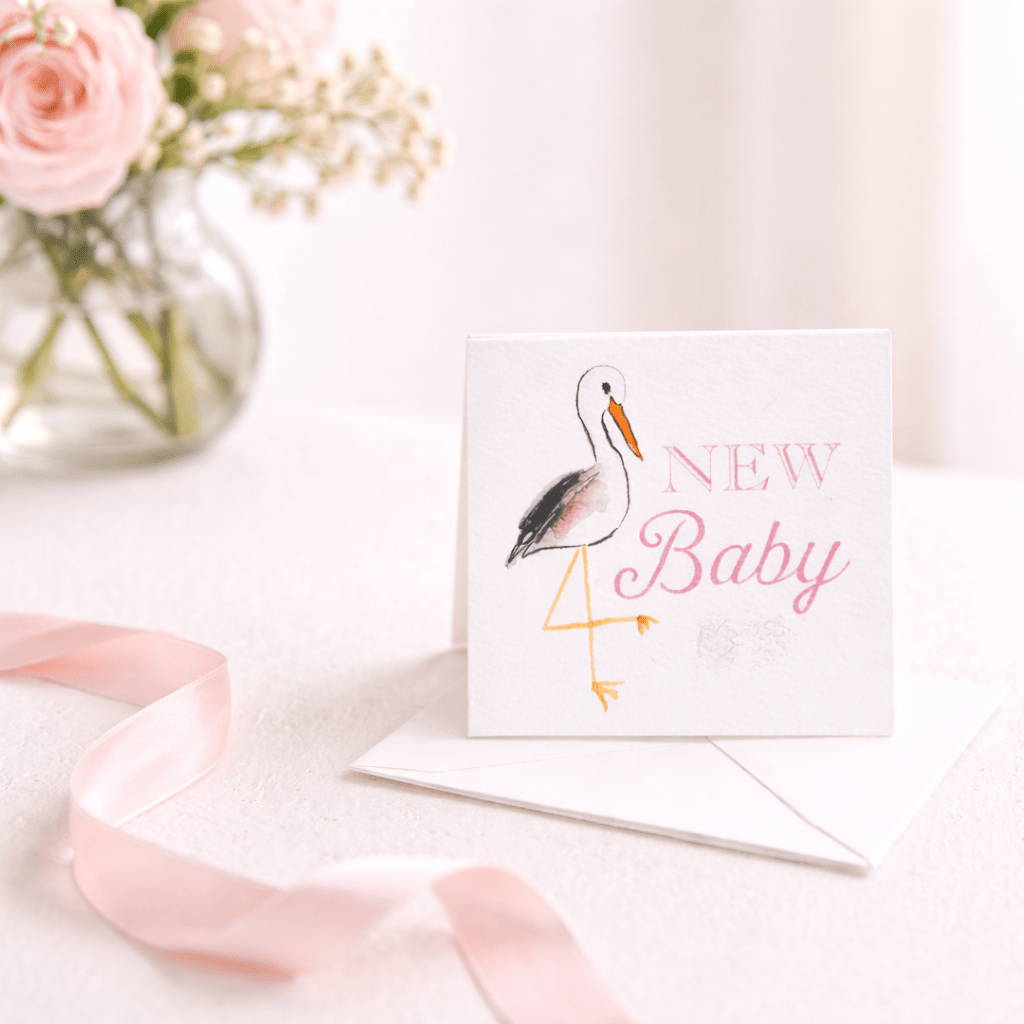 New Baby Gift Enclosure Card - Pink - Magnolia BabyStationery