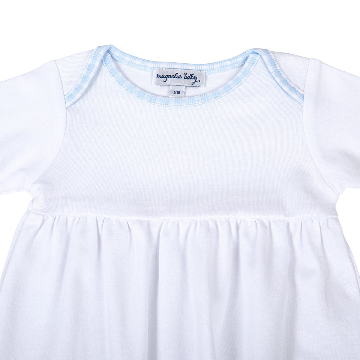 New Beginnings Gathered Gown - Blue - Magnolia BabyGown