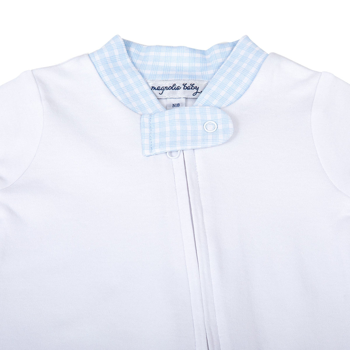 New Beginnings Zip Footie - Blue - Magnolia BabyFootie