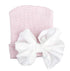 Newborn Hospital Hat - Pink with White bow - Magnolia BabyHat