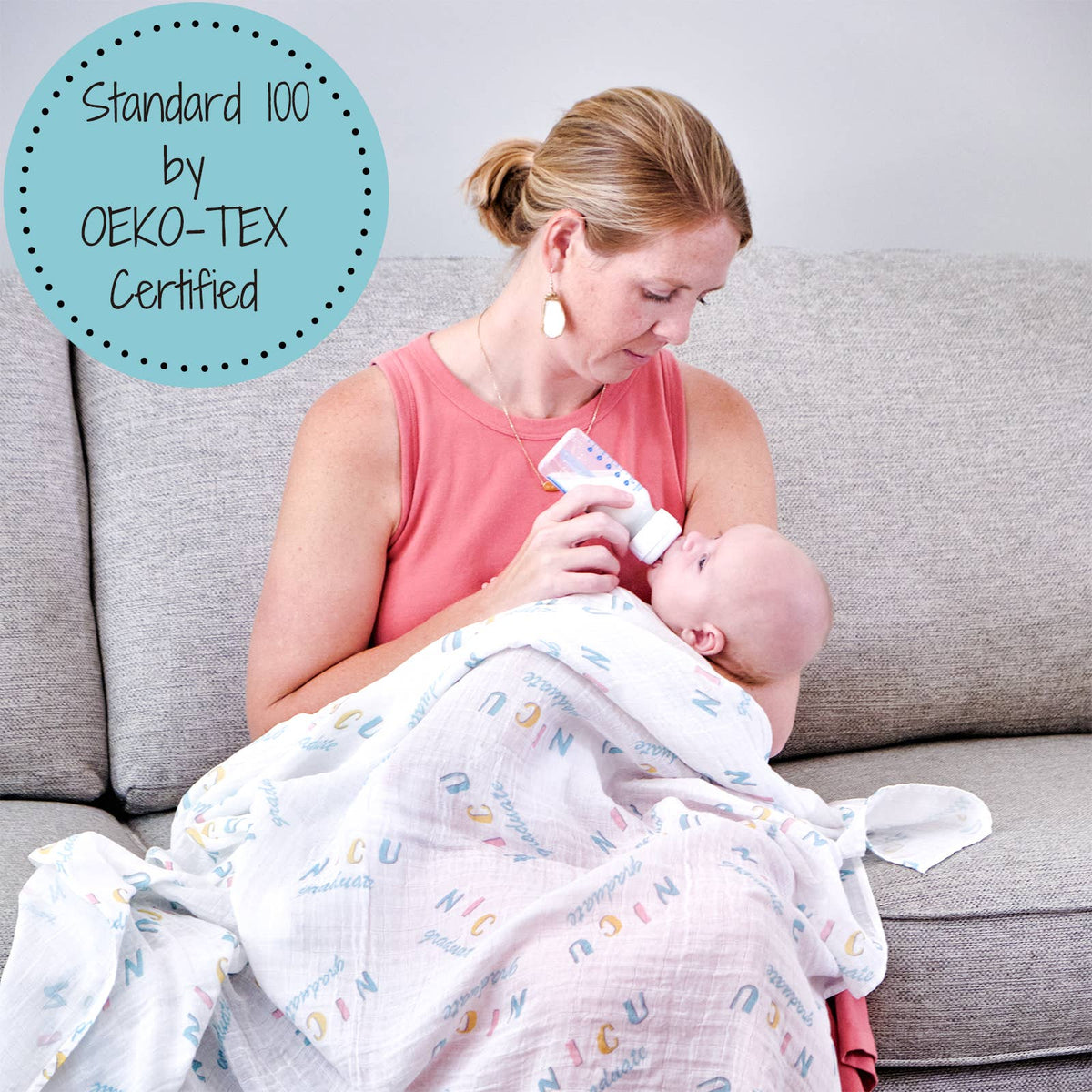 NICU Graduate Baby Muslin Swaddle Blanket - Magnolia BabySwaddle Blanket