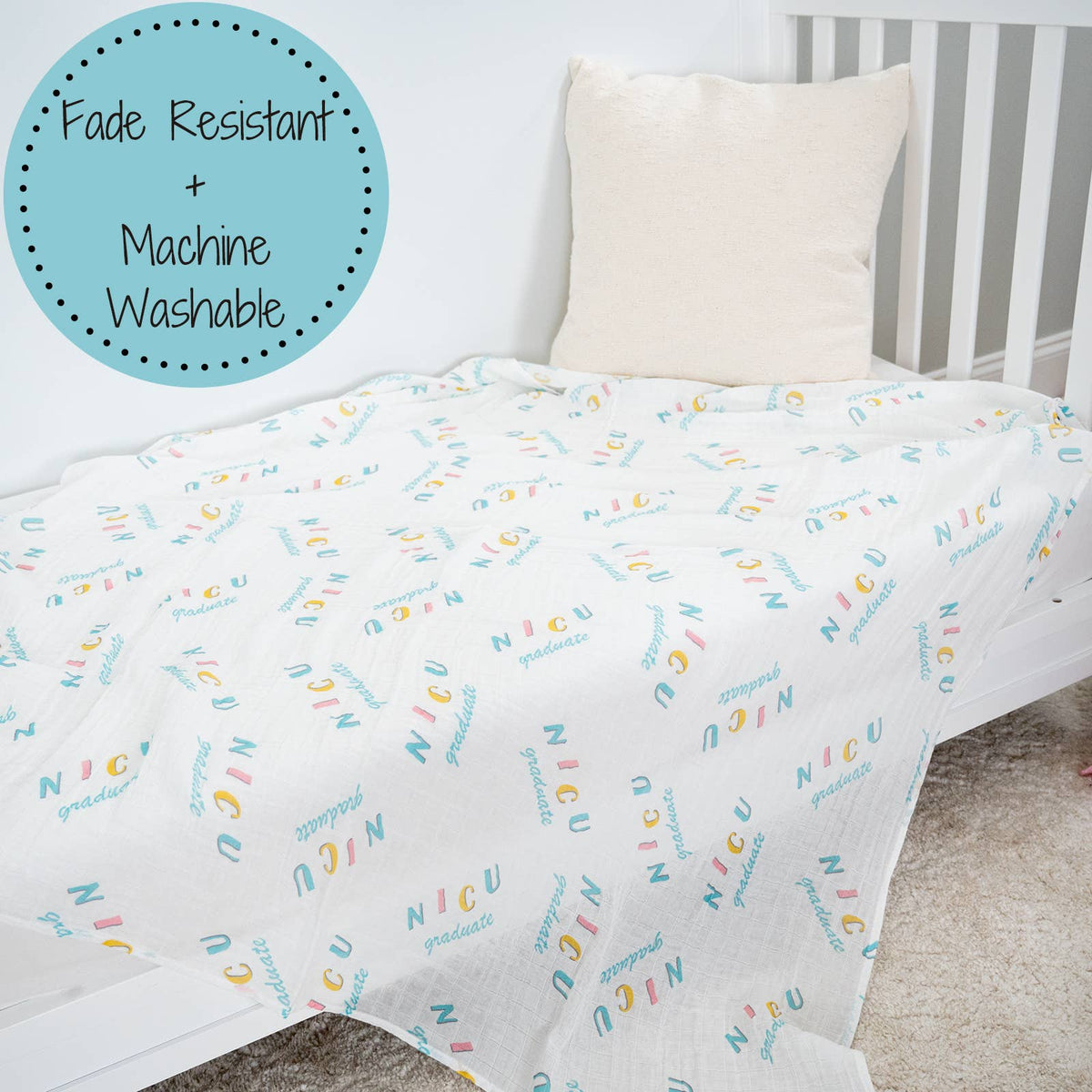 NICU Graduate Baby Muslin Swaddle Blanket - Magnolia BabySwaddle Blanket