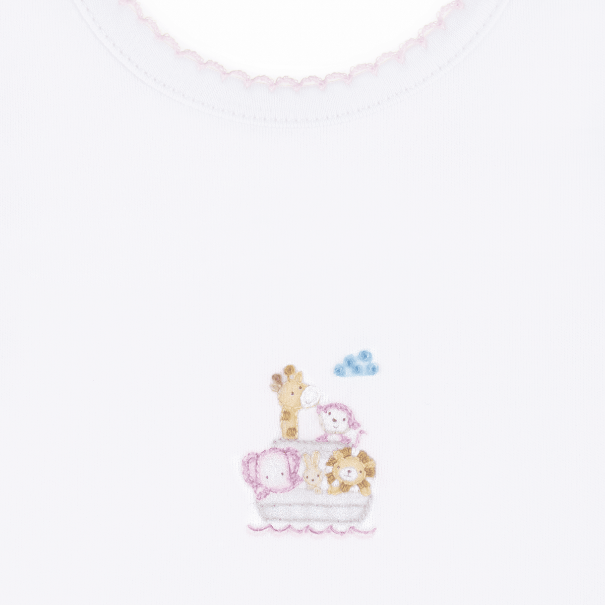 Noah's Ark Hand - Embroidered Bib - Pink - Magnolia BabyBib