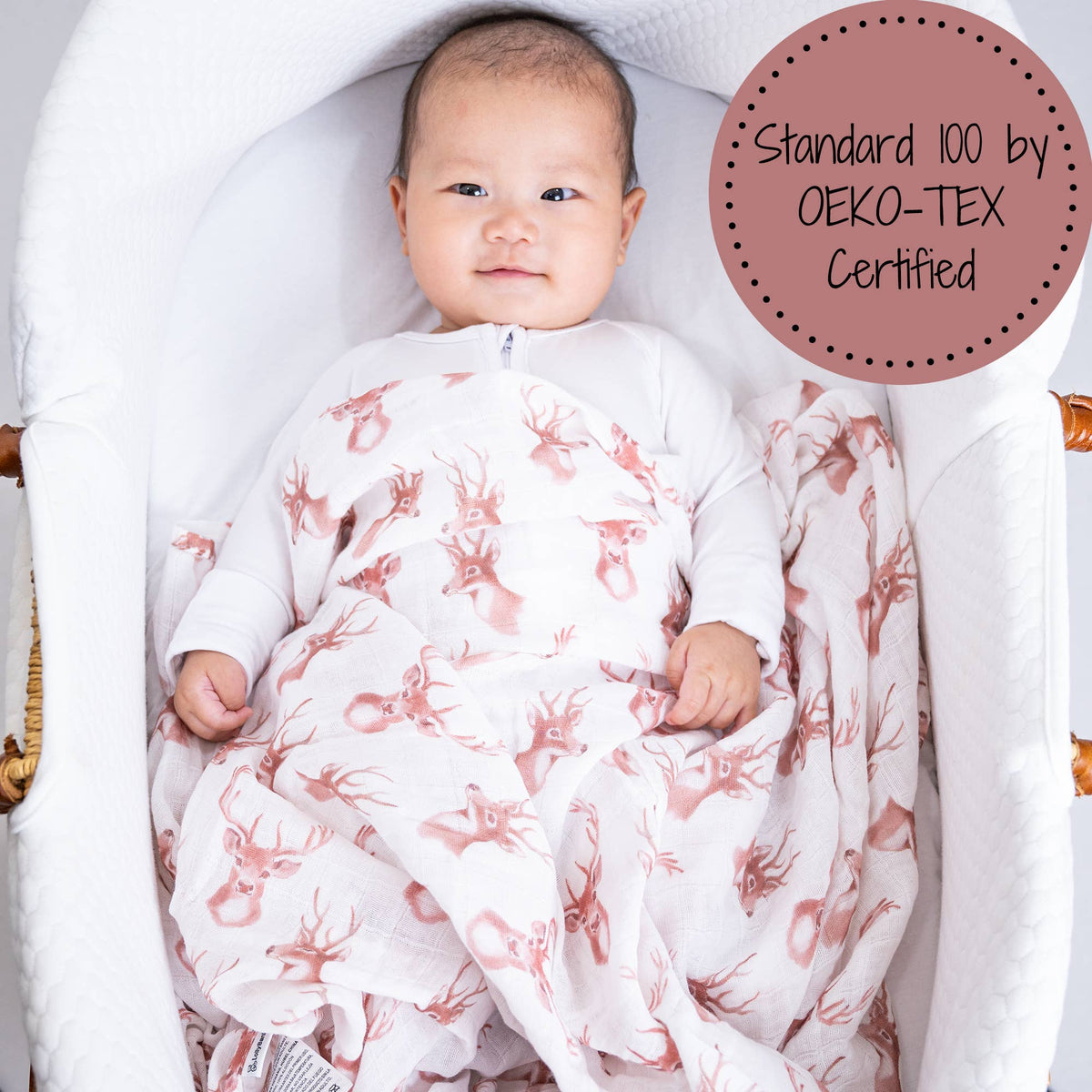 Oh Deer Baby Muslin Swaddle Blanket - Magnolia BabySwaddle Blanket