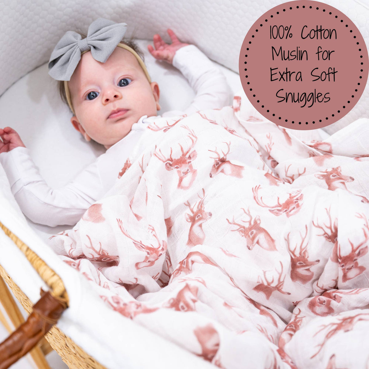 Oh Deer Baby Muslin Swaddle Blanket - Magnolia BabySwaddle Blanket