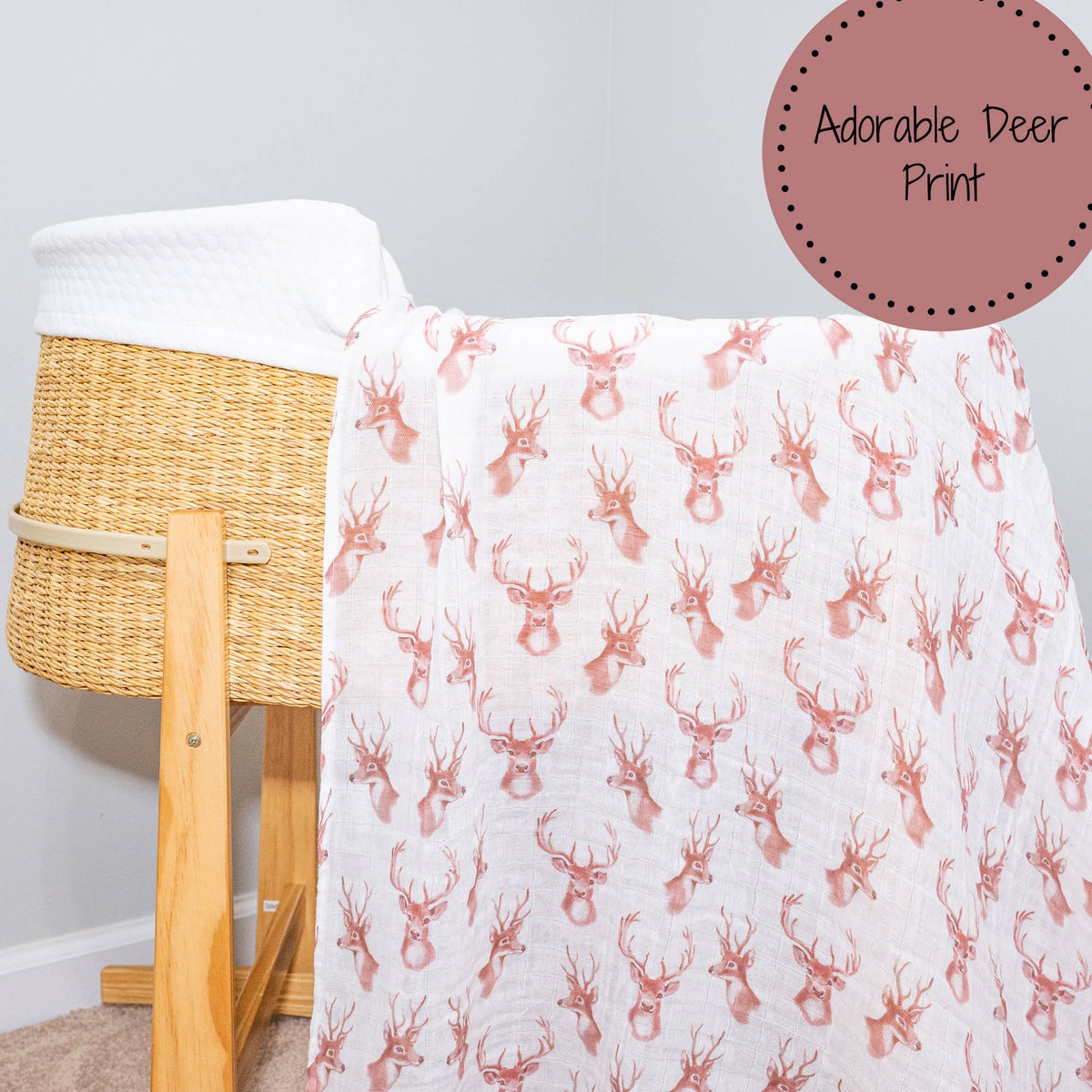 Oh Deer Baby Muslin Swaddle Blanket - Magnolia BabySwaddle Blanket