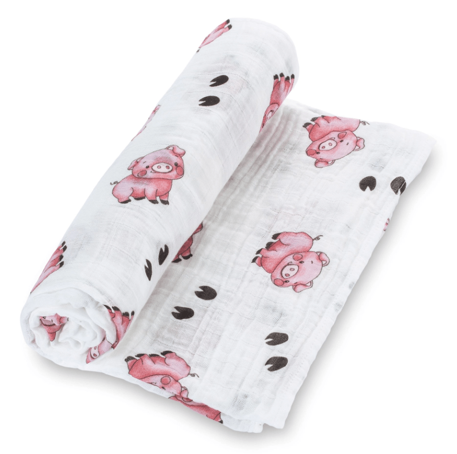 Oink Oink Baby Muslin Swaddle Blanket - Magnolia BabySwaddle Blanket